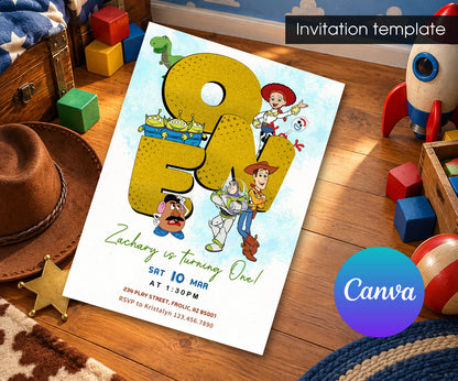 Toy Story Woody Invitation mockup