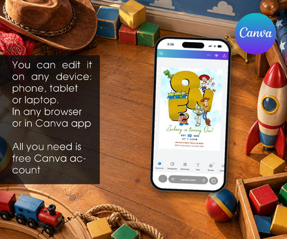 Toy Story Woody Invitation mockup