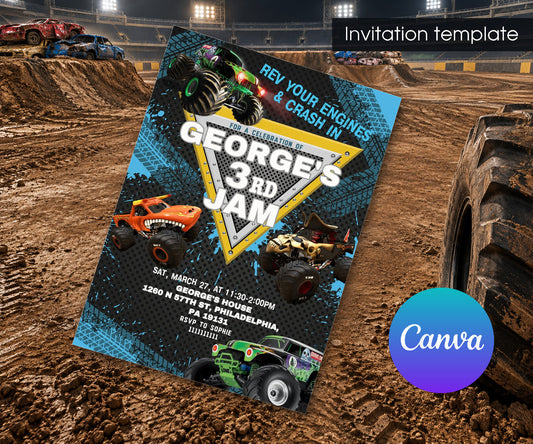 Monster Jam  Monster Truck Invitation mockup