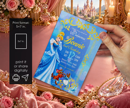 Cinderella Princess Invitation mockup