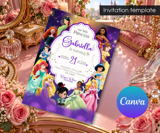 Disney Princess Invitation mockup