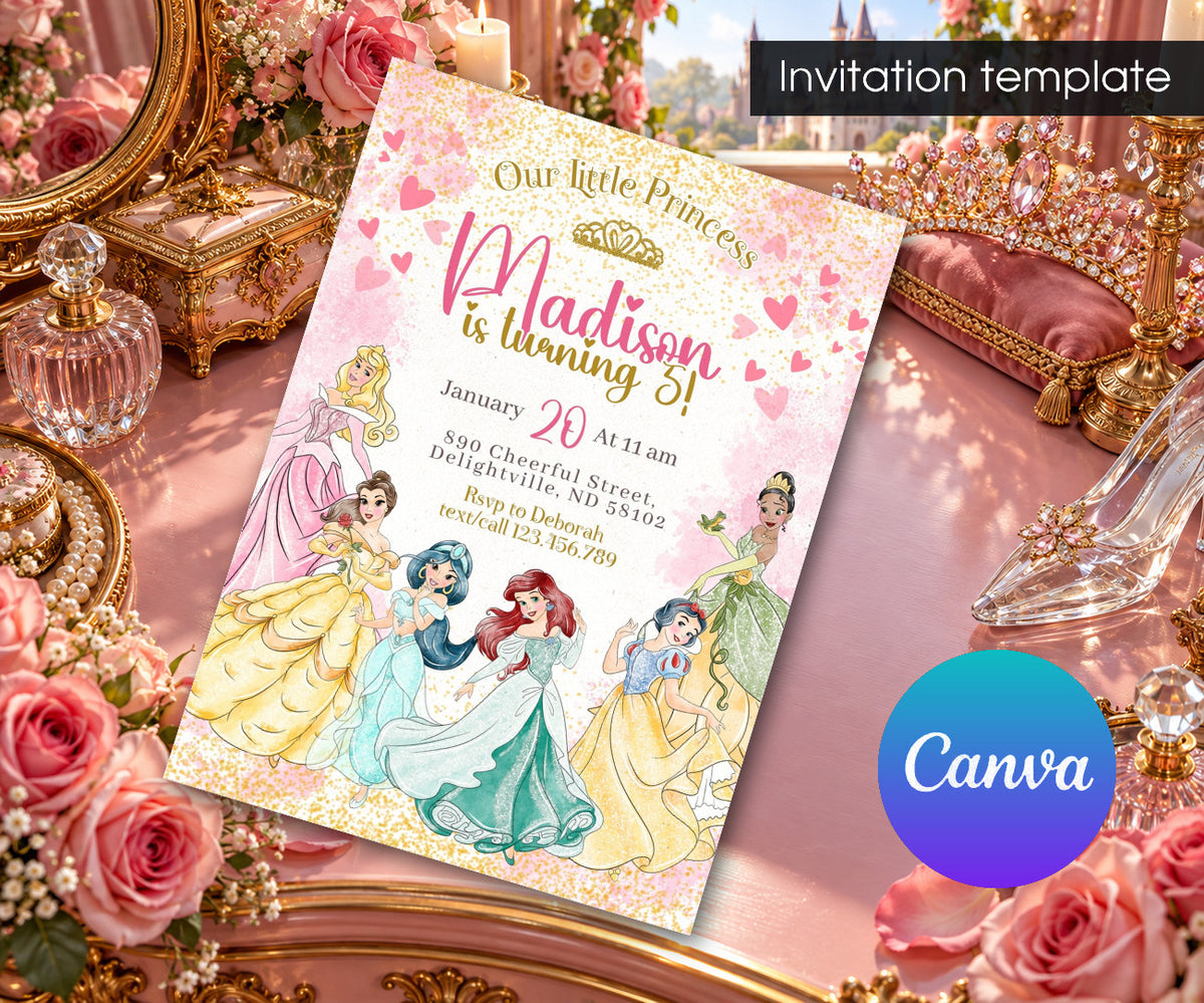 Disney Princess Invitation mockup