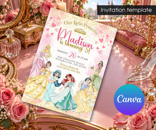 Disney Princess Invitation mockup