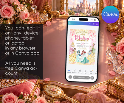 Disney Princess Invitation mockup