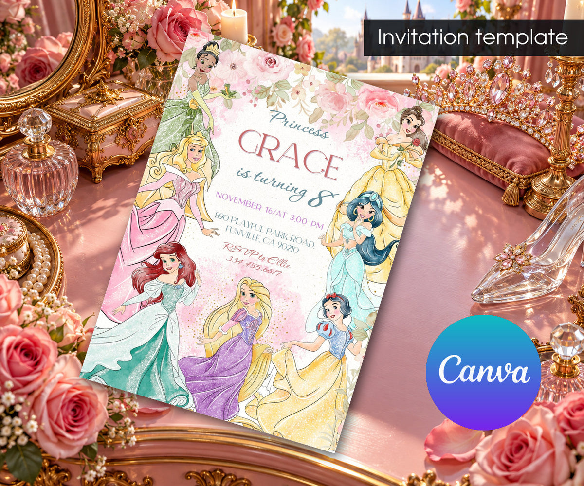 Disney Princess Invitation mockup