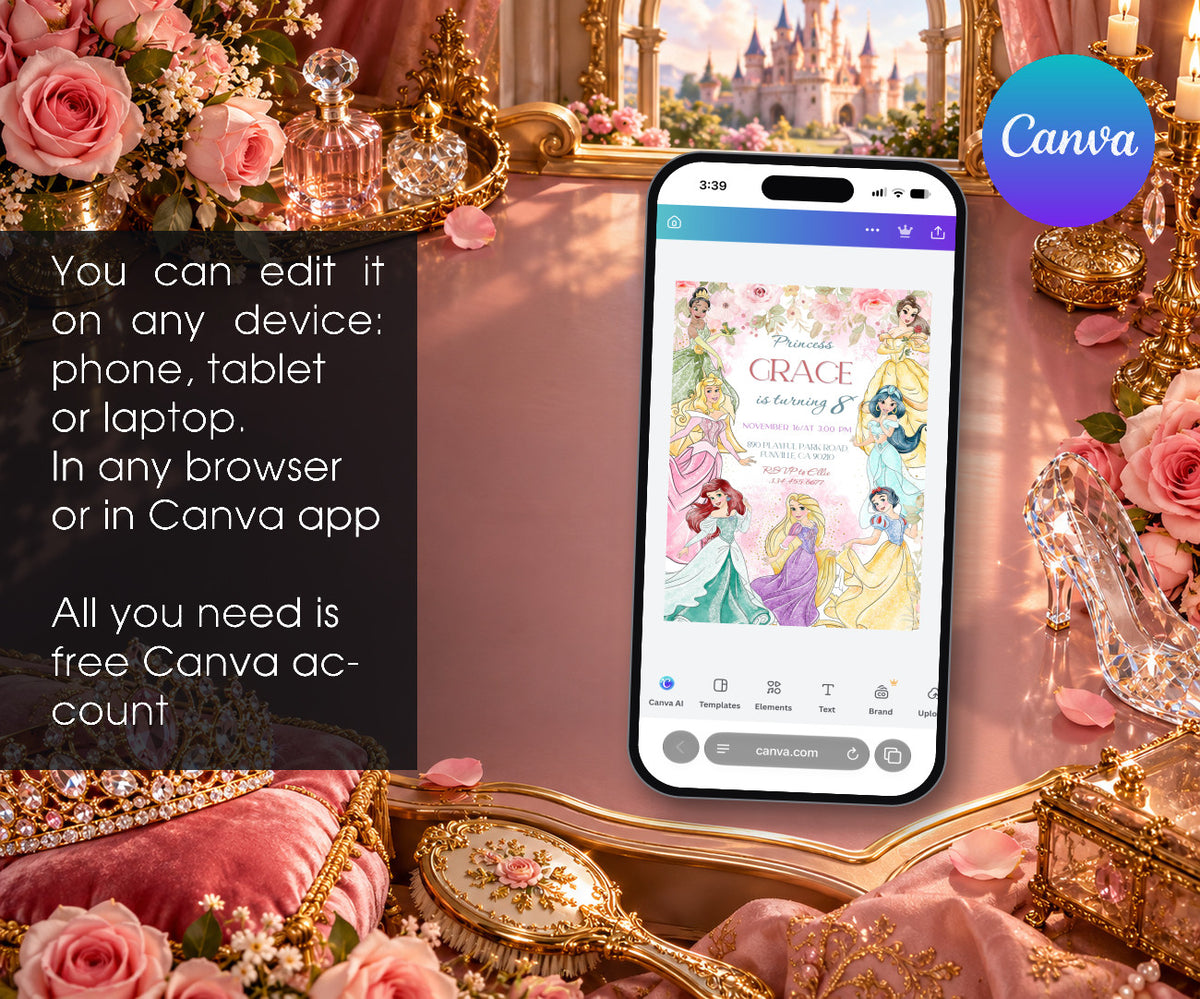 Disney Princess Invitation mockup