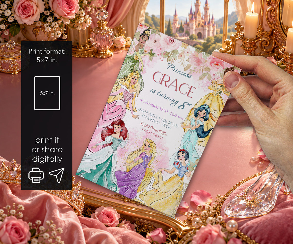 Disney Princess Invitation mockup