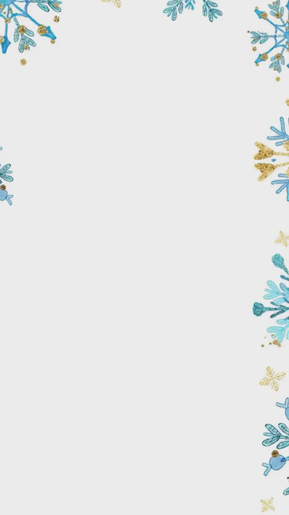 Frozen Snowflake Gold Frame Animated Fifth Birthday Invitation | Canva