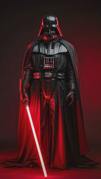 Darth Vader Red Lightsaber Animated Sixth Birthday Invitation | Canva