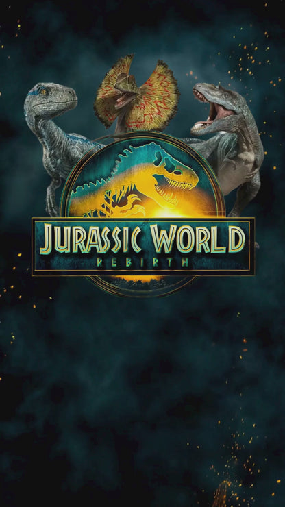 Jurassic World Rebirth Glowing Dinosaurs Animated Ninth Birthday Invitation | Canva