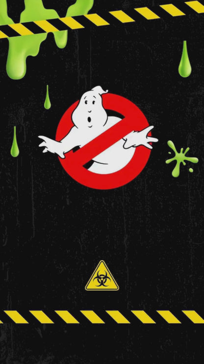 Ghostbusters Hazard Stripe Animated Sixth Birthday Invitation | Canva