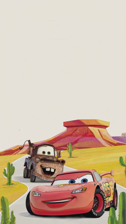 Cars Desert Road Duo Animated Fifth Birthday Invitation | Canva