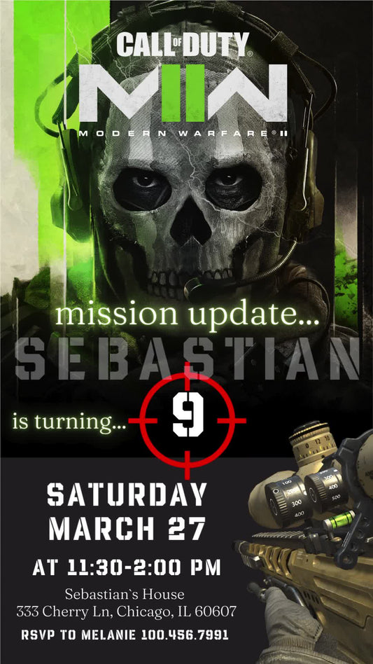 Call of Duty Animated Birthday Invitation | Editable Canva Video