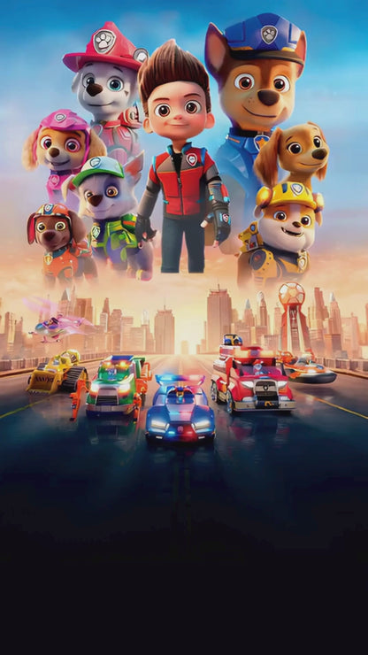 PAW Patrol City Shield Animated Fifth Birthday Invitation | Canva