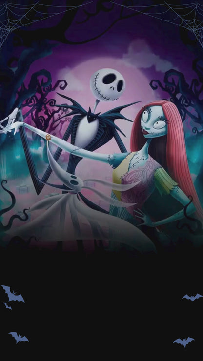 Nightmare Before Christmas Purple Moon Animated Ninth Birthday Invitation | Canva