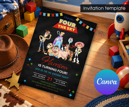 Toy Story Woody Invitation mockup