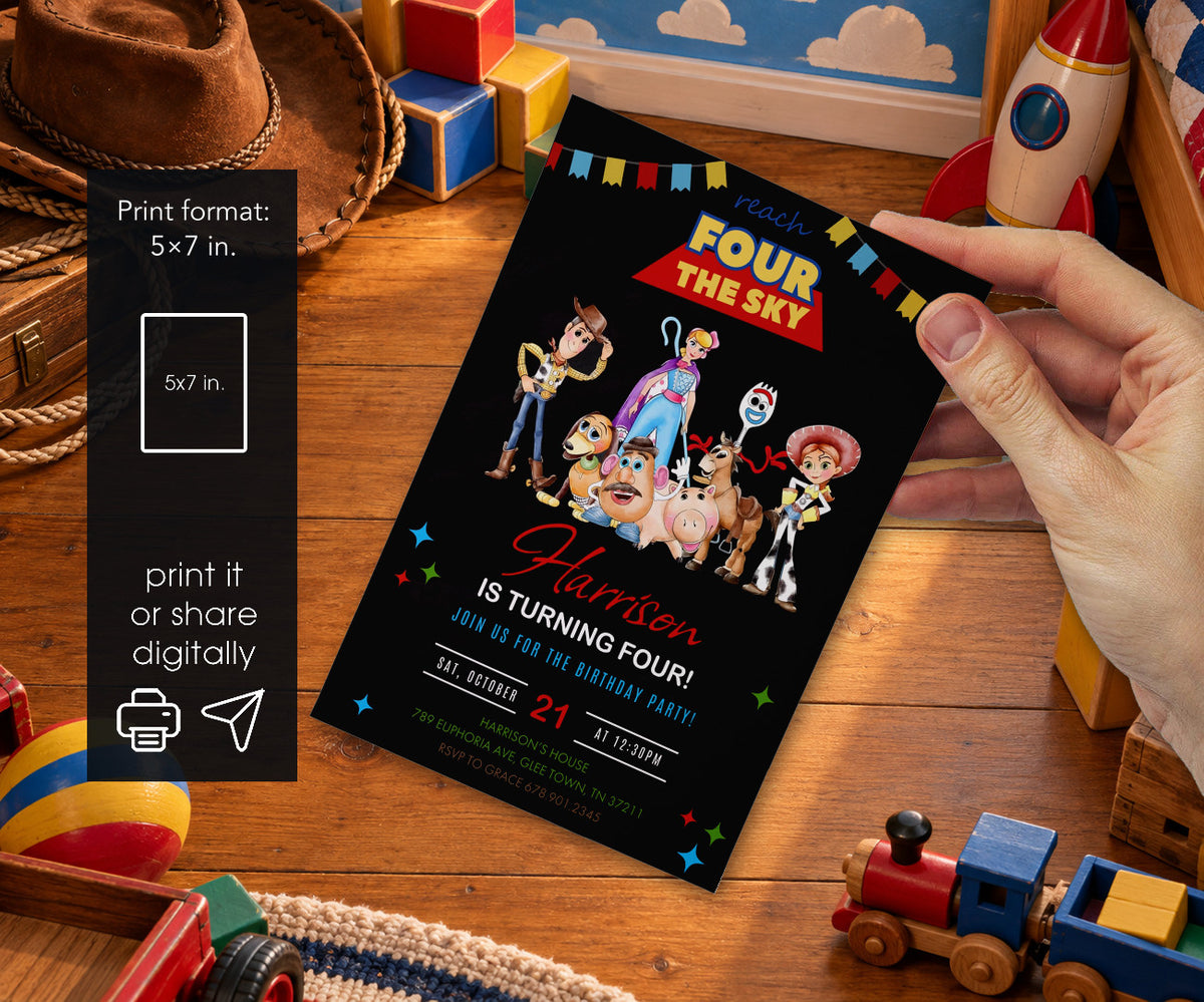 Toy Story Woody Invitation mockup