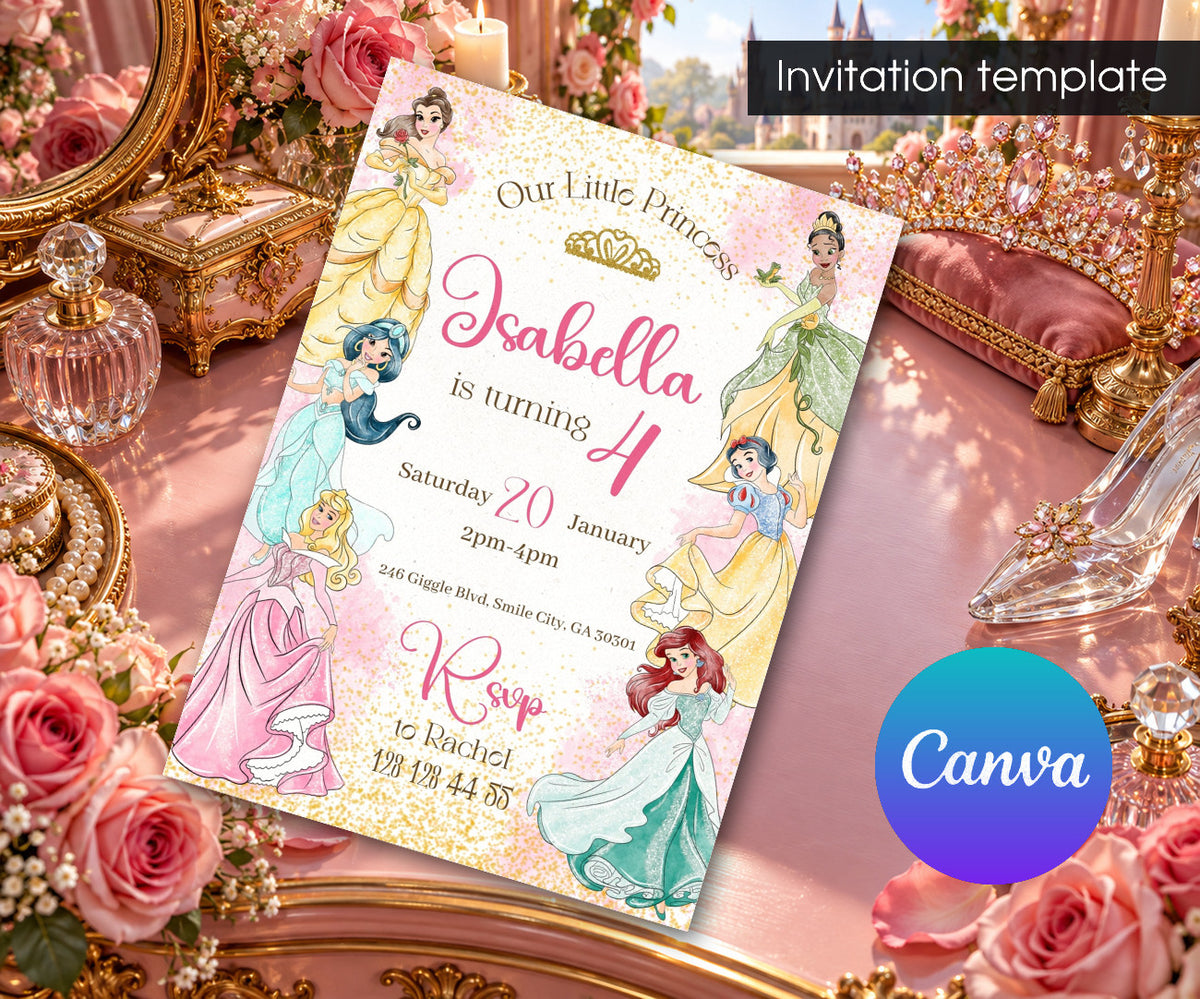 Disney Princess Invitation mockup