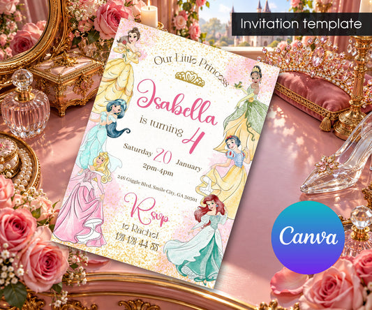 Disney Princess Invitation mockup