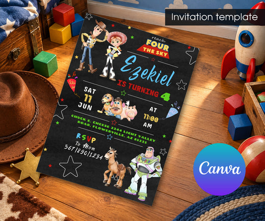 Toy Story Woody Invitation mockup
