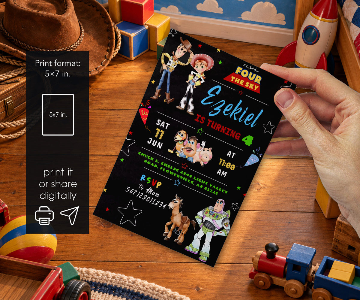 Toy Story Woody Invitation mockup
