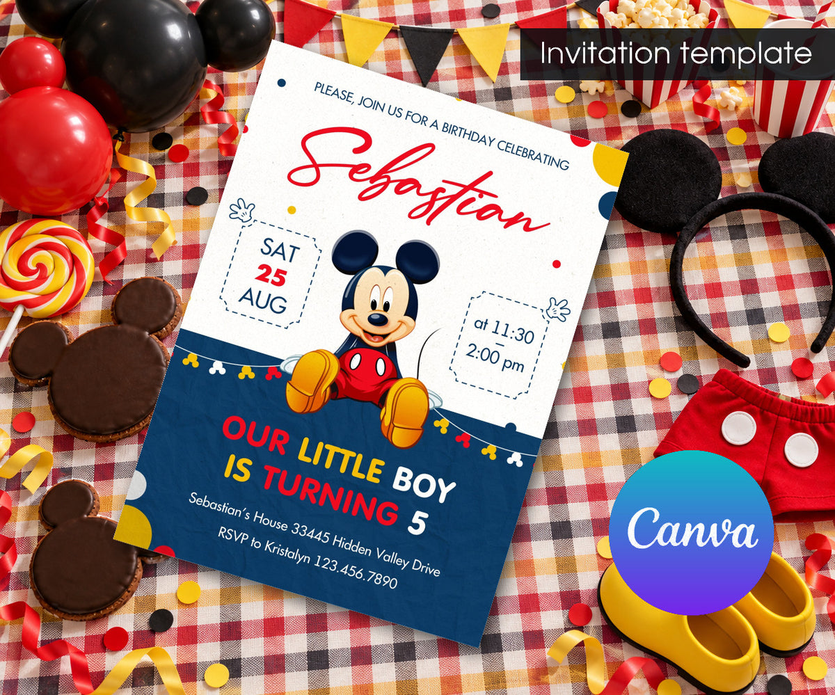 Mickey Mouse and Friends Invitation mockup
