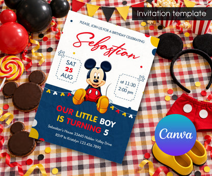 Mickey Mouse and Friends Invitation mockup