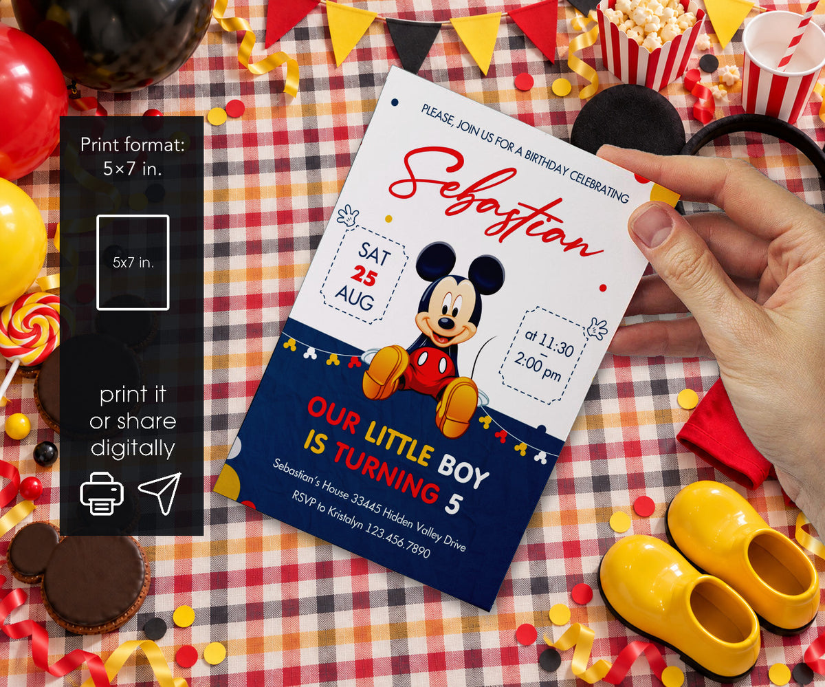 Mickey Mouse and Friends Invitation mockup