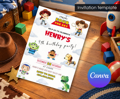 Toy Story Woody Invitation mockup