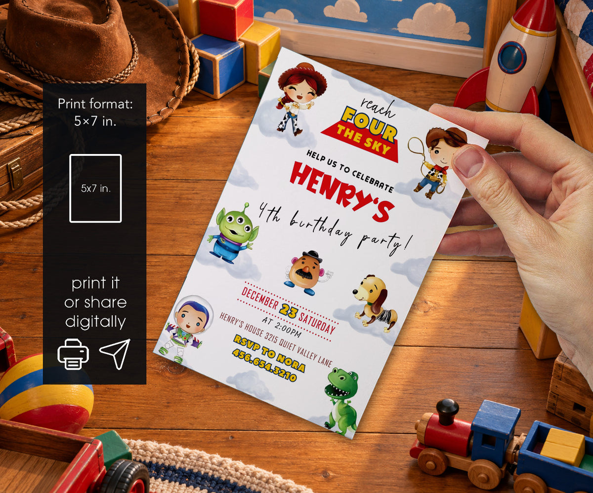 Toy Story Woody Invitation mockup