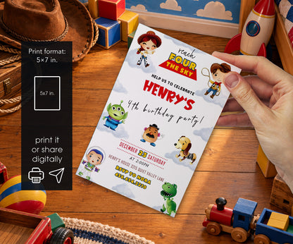 Toy Story Woody Invitation mockup