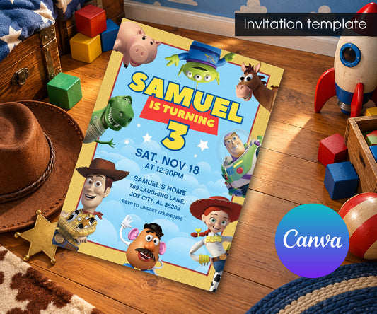 Toy Story Woody Invitation mockup