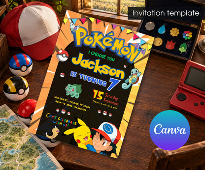 Pokemon Pikachu Invitation mockup