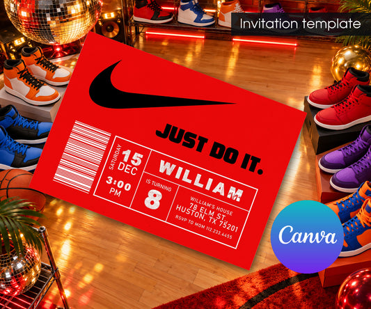 Sneaker Ball Air Jordan Nike Invitation mockup