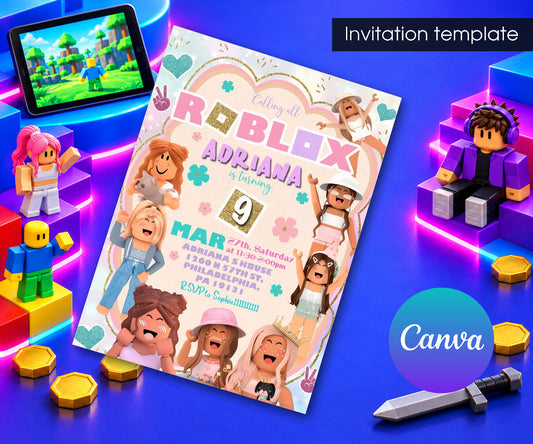 Roblox Gamer Invitation mockup
