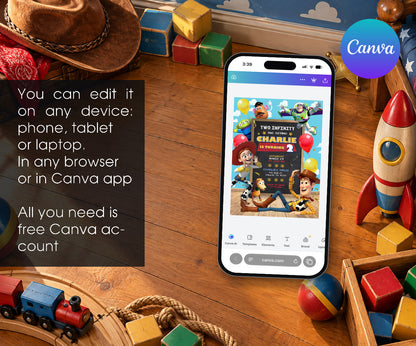 Toy Story Woody Invitation mockup