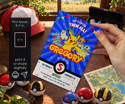 Pokemon Pikachu Invitation mockup