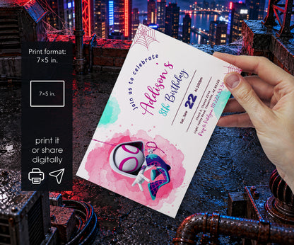 Spider-Man Spider Gwen Ghost Spidey Invitation mockup