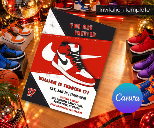 Sneaker Ball Air Jordan Nike Invitation mockup