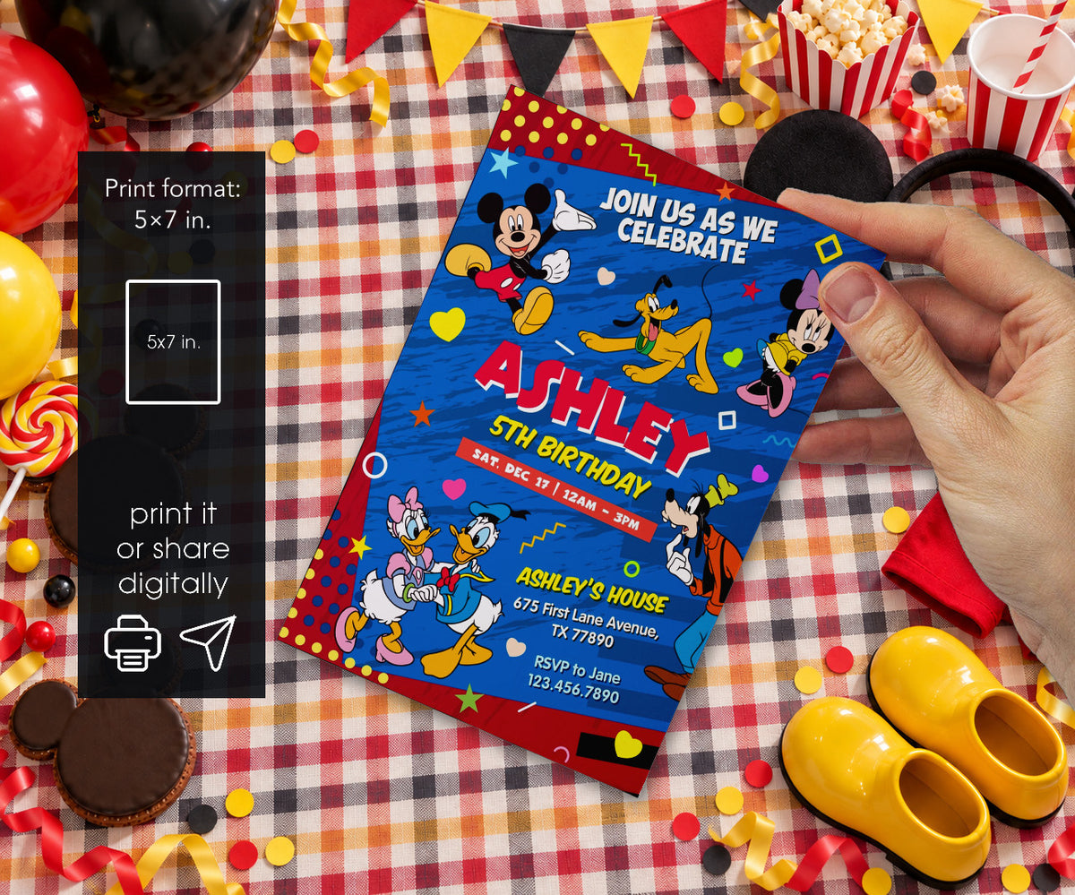 Clubhouse Mickey Mouse Invitation mockup