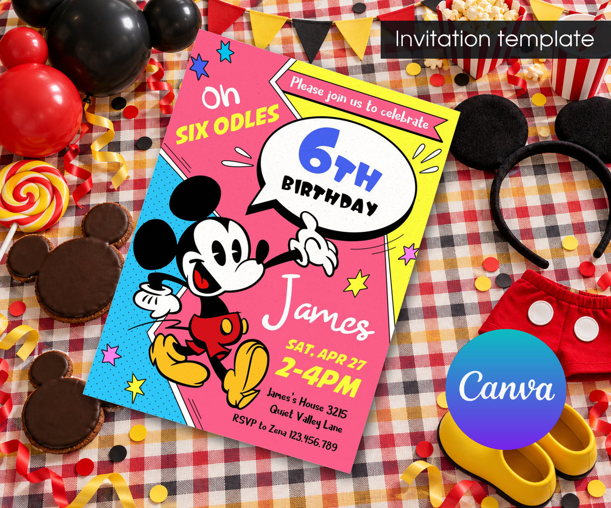 Mickey Mouse and Friends Invitation mockup