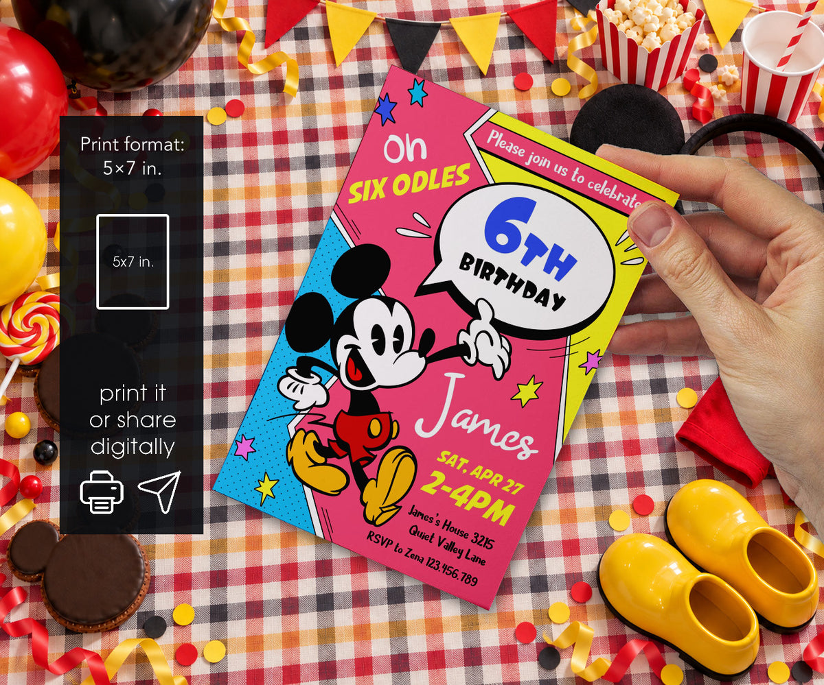 Mickey Mouse and Friends Invitation mockup
