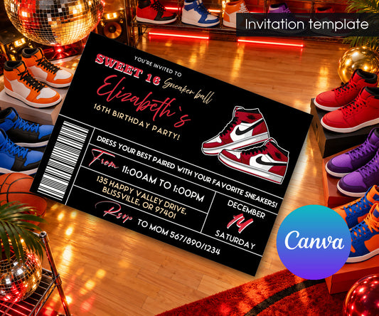 Sneaker Ball Air Jordan Nike Invitation mockup