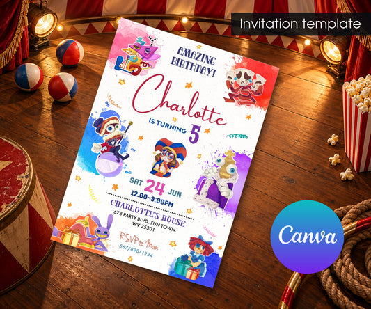 The Amazing Digital Circus Invitation mockup