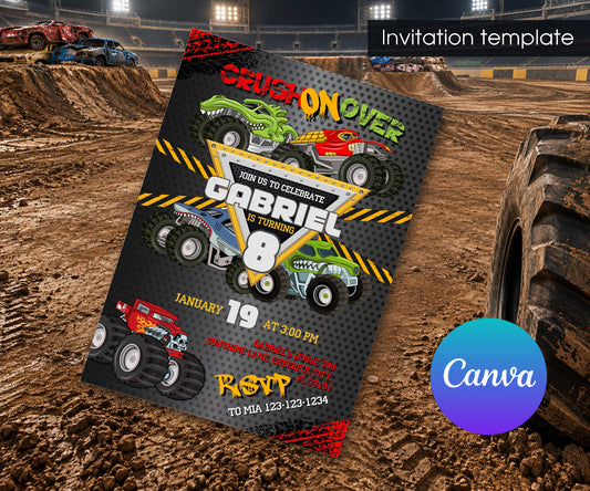 Monster Jam  Monster Truck Invitation mockup