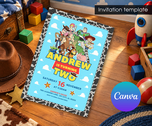 Toy Story Woody Invitation mockup