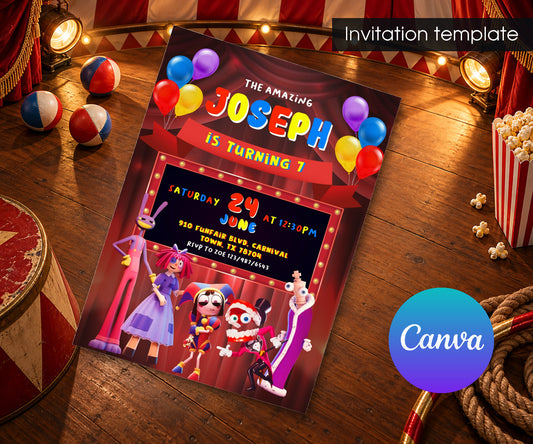 The Amazing Digital Circus Invitation mockup