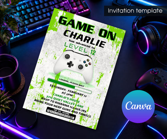 Gamer Party Invitation mockup