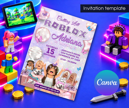 Roblox Gamer Invitation mockup