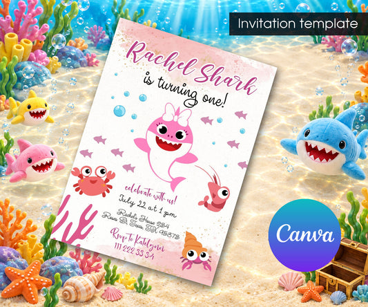Baby Shark Invitation mockup